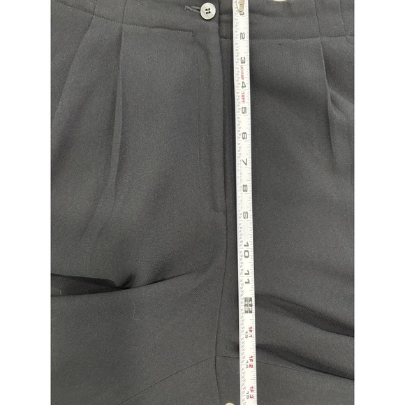 Liz Claiborne Black Lined Dress Pants Size 10 High Rise Pleated Trousers Career - Picture 11 of 12